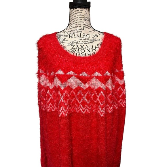 Anthony Roberts Size 3X Sweater Red Holiday fair aisles Casual Christmas - Picture 2 of 8